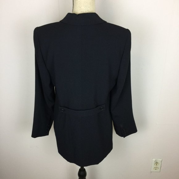 Vintage Talbots Blazer Suit Jacket Sizes 10 Womans Petite Navy Blue Long Sleeve - Picture 3 of 15